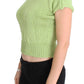 PINK MEMORIES Elegant Green Knitted Sleeveless Vest Sweater