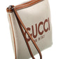 Gucci Print Canvas & Leather Pouch