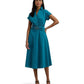 Stretch-Cotton Blend Surplice Dress