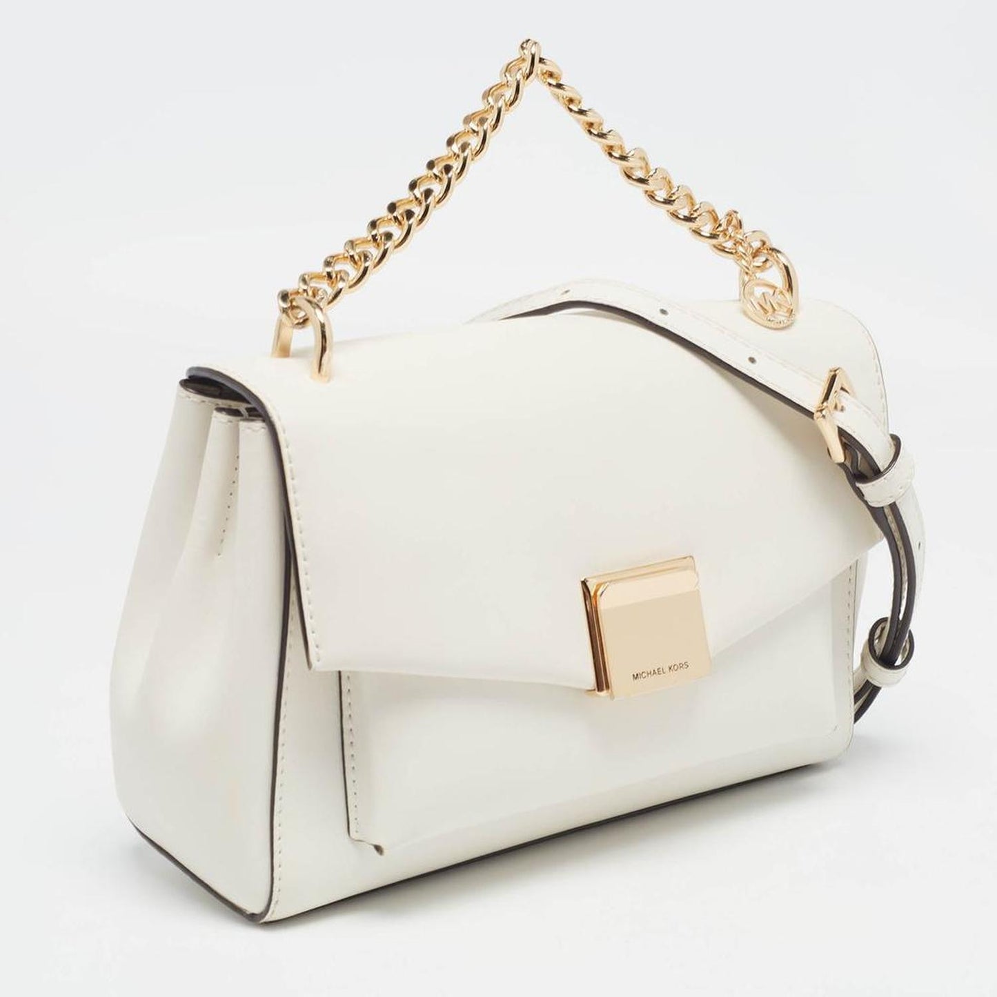 Michael Kors White Leather Lita Shoulder Bag