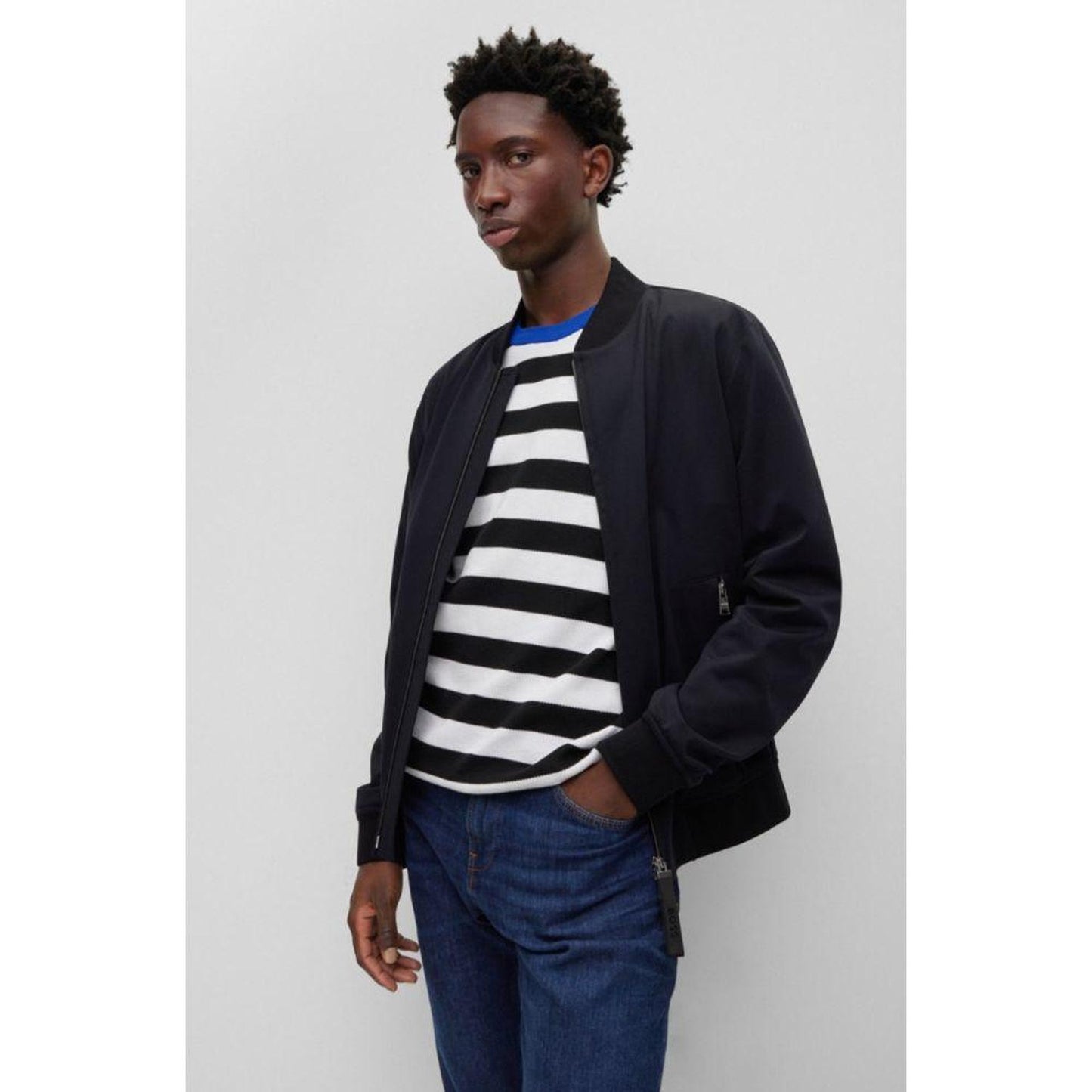 Slim-fit jacket in performance-stretch jersey