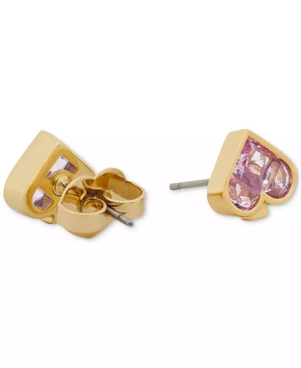 Colored Cubic Zirconia Spade Stud Earrings