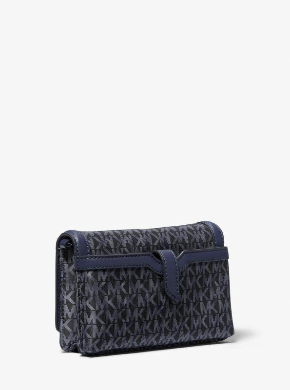 Jet Set Small Logo Print Woven Smartphone Crossbody Bag