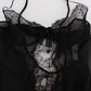 Dolce & Gabbana Elegant Black Silk Lace Lingerie Chemise