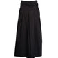 Max Mara Weekend Pleated Belted Maxi Skirt in Black Cotton