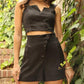 Linen Short Set In Black