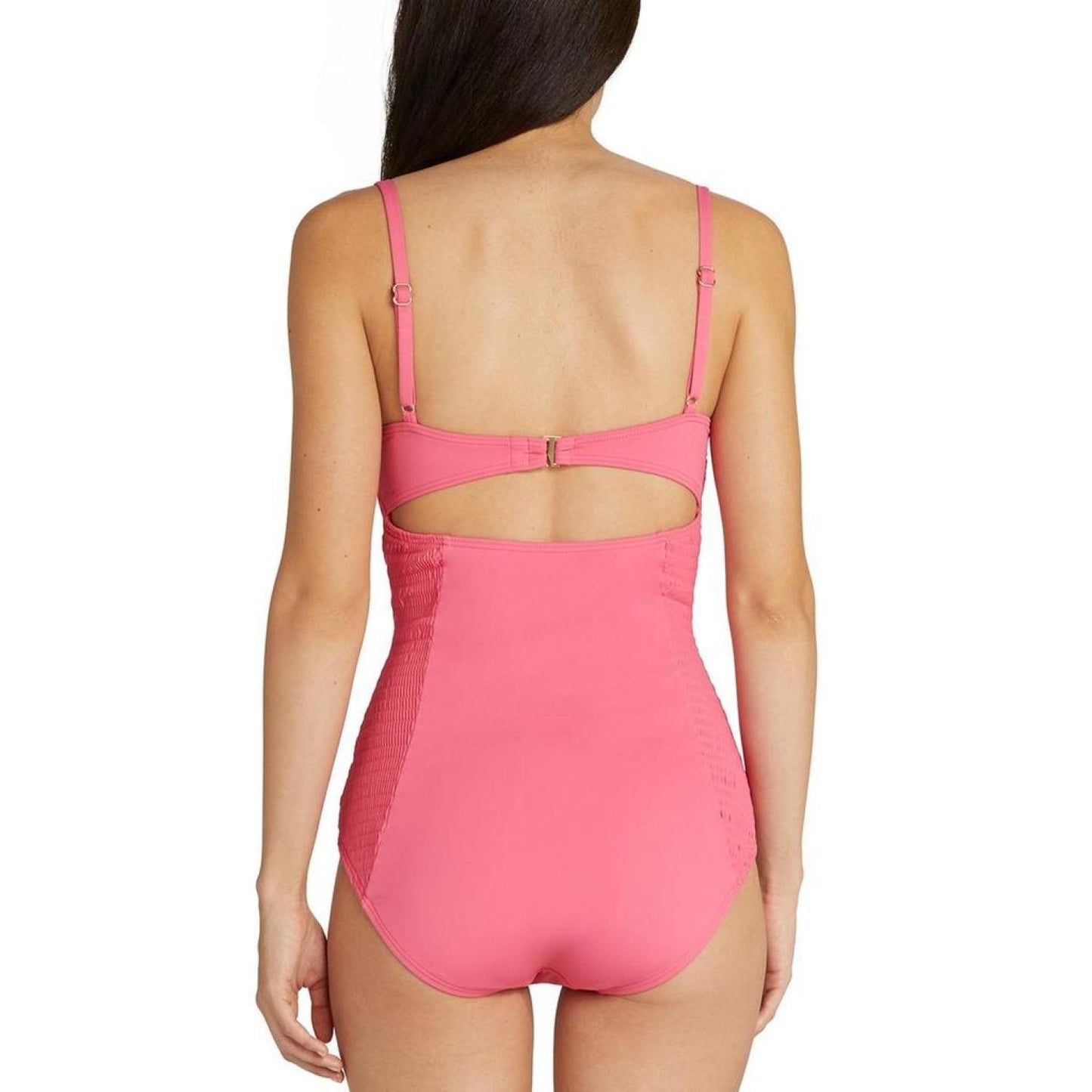 Womens Smocked Underwire One-Piece Swimsuit