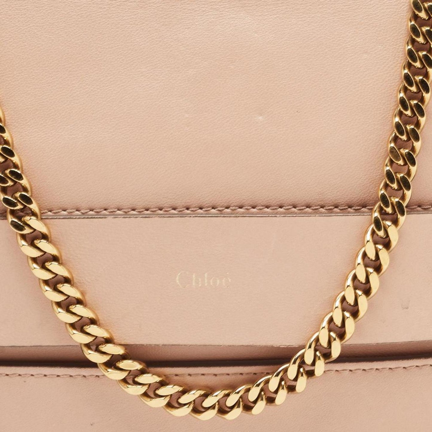 Chloe Peach Leather Elle Shoulder Bag