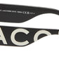 Black Text Logo Rectangular Sunglasses