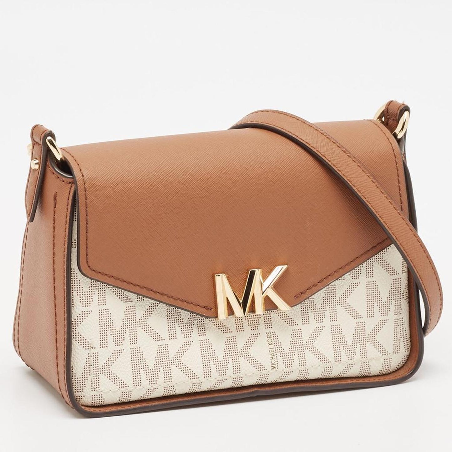 Brown/white Signature Coated Canvas And Leather Sylvia Crossbody Bag