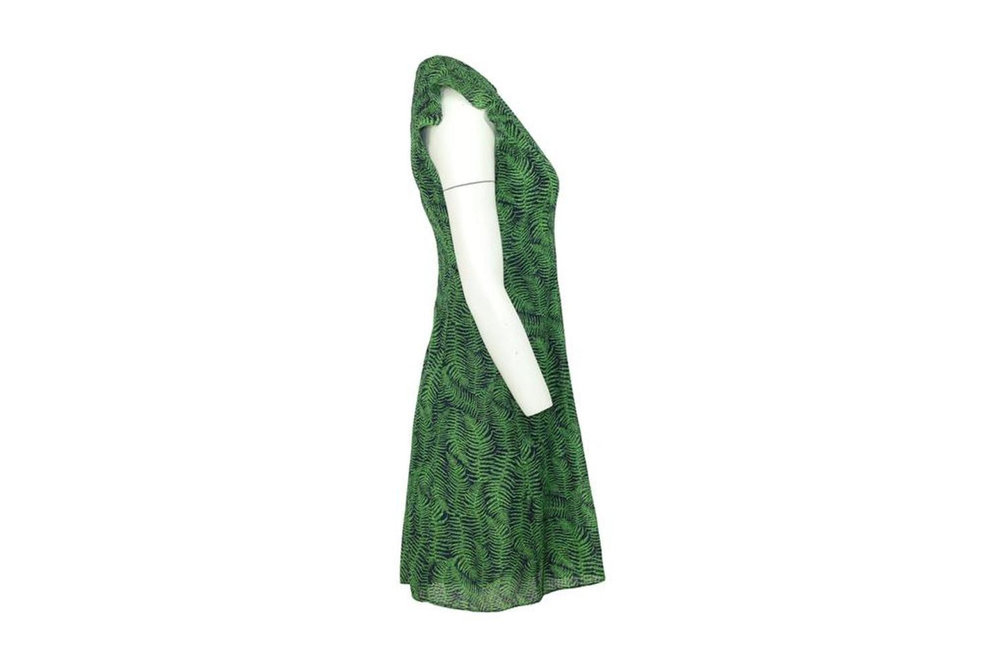 Michael Kors Fern Print Midi Dress in Green Polyester