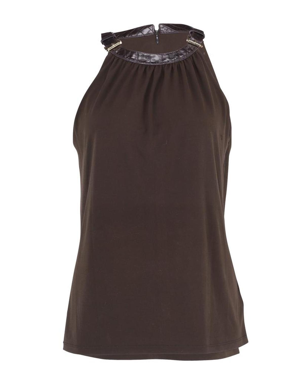 Michael Kors Halterneck Top in Brown Polyester