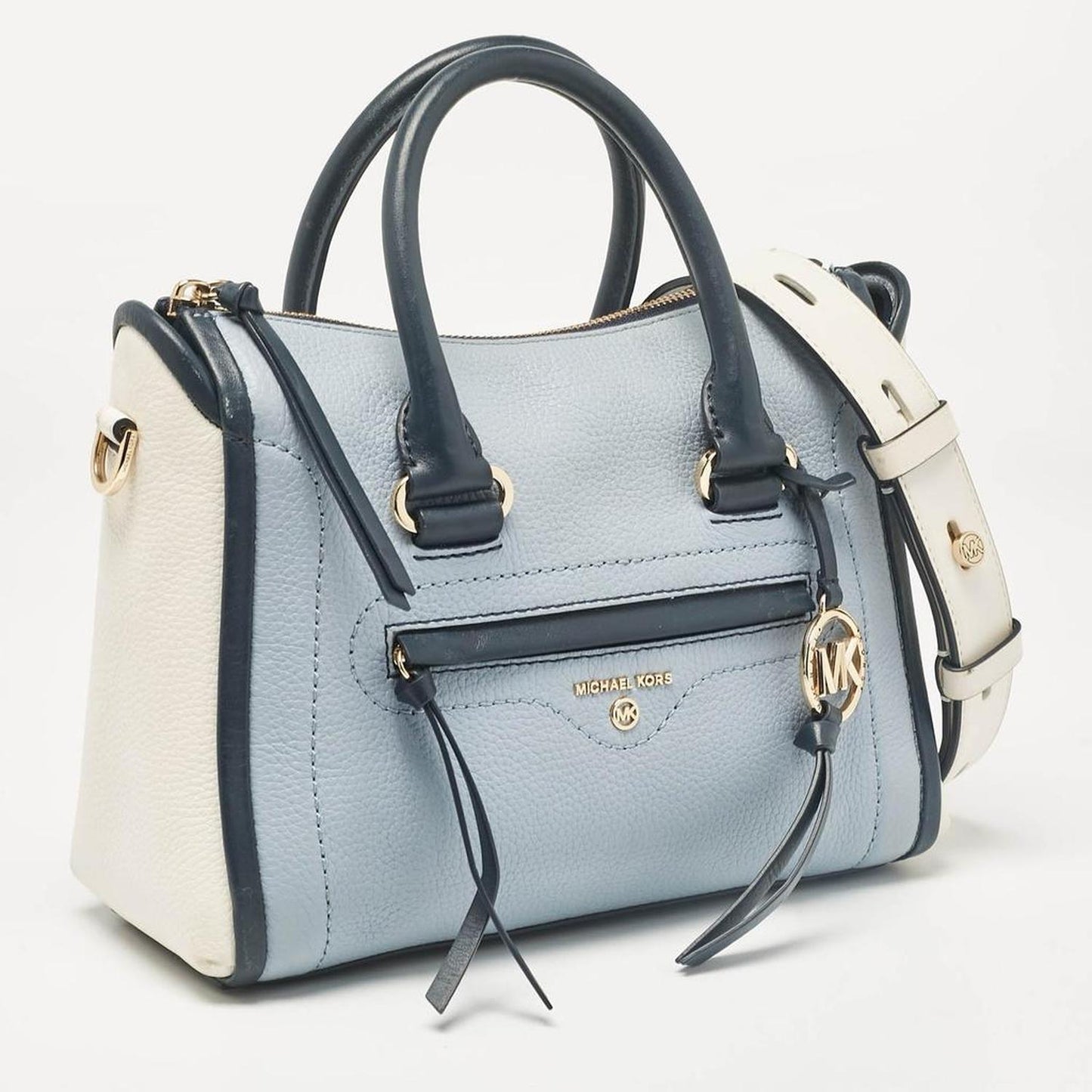 Tricolor Leather Medium Carine Satchel