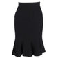 Prada Mermaid Knee-Length Skirt in Black Wool