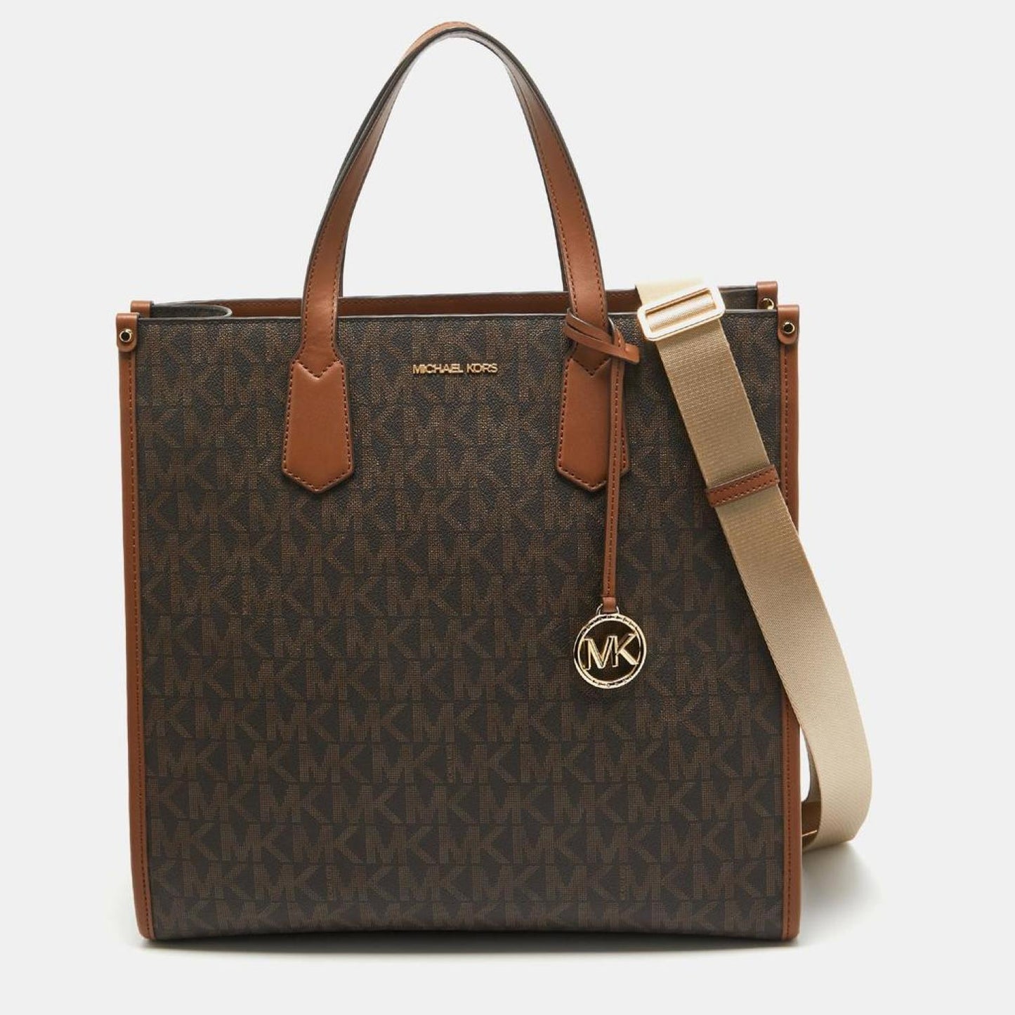 Michael Kors Dark Brown Signature Coated Canvas Large Maple Tote