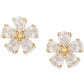 Bursting Blooms Gold-Tone Crystal Stud Earrings