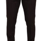 Dolce & Gabbana Elegant Maroon Striped Slim Fit Suit