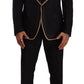 Dolce & Gabbana Elegant Black Silk Blend 3-Piece Suit