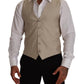 Dolce & Gabbana Beige Cotton Silk Formal Dress Vest