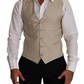 Dolce & Gabbana Beige Cotton Silk Formal Dress Vest