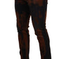 Dolce & Gabbana Chic Black Brown Tie-Dye Slim Fit Jeans