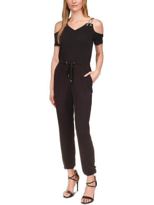 Womens Cold Shoulder Ankle Jumpsuit