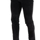 Dolce & Gabbana Sleek Slim-Fit Designer Jeans in Black Gray