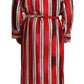 Dolce & Gabbana Chic Striped Silk Sleepwear Robe