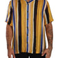 Dolce & Gabbana Yellow Striped Silk-Blend Men's Shirt