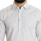 Dolce & Gabbana Elegant White Striped Cotton Dress Shirt