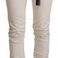 Karl Lagerfeld Chic White Mid-Waist Slim Fit Jeans