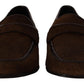 Dolce & Gabbana Elegant Brown Caiman Leather Loafers