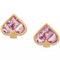 Colored Cubic Zirconia Spade Stud Earrings