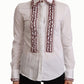 Dolce & Gabbana Elegant White Cotton Long Sleeve Polo Top