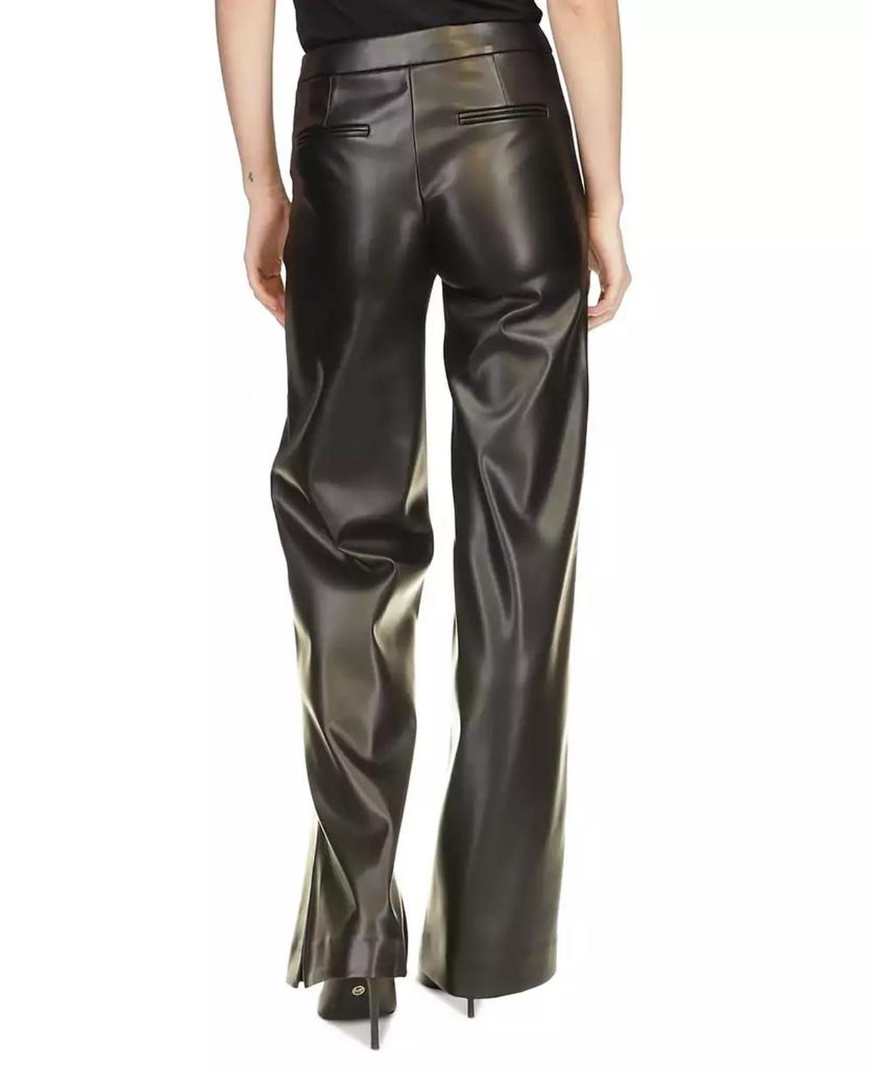 MICHAEL Women's Faux-Leather Sailor Pants