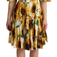 Dolce & Gabbana Elegant Sunflower Open Shoulder Dress