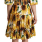 Dolce & Gabbana Elegant Sunflower Open Shoulder Dress