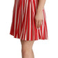 Dolce & Gabbana Elegant Striped Silk A-Line Mini Dress