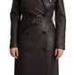 Dolce & Gabbana Elegant Double-Breasted Lambskin Leather Coat