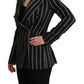 Dolce & Gabbana Elegant Striped Wool Stretch Jacket