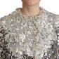 Dolce & Gabbana Chic Silver Sequined Jacket Coat