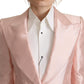 Dolce & Gabbana Elegant Pink Silk Blazer Jacket