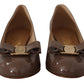 Salvatore Ferragamo Elegant Caraway Brown Pumps with Vara Bow