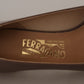 Salvatore Ferragamo Elegant Caraway Brown Pumps with Vara Bow