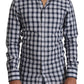 Dolce & Gabbana Elegant Blue & White Checkered Slim Fit Dress Shirt