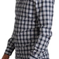 Dolce & Gabbana Elegant Blue & White Checkered Slim Fit Dress Shirt