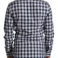 Dolce & Gabbana Elegant Blue & White Checkered Slim Fit Dress Shirt