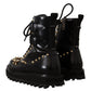 Dolce & Gabbana Black Crystal-Studded Formal Boots