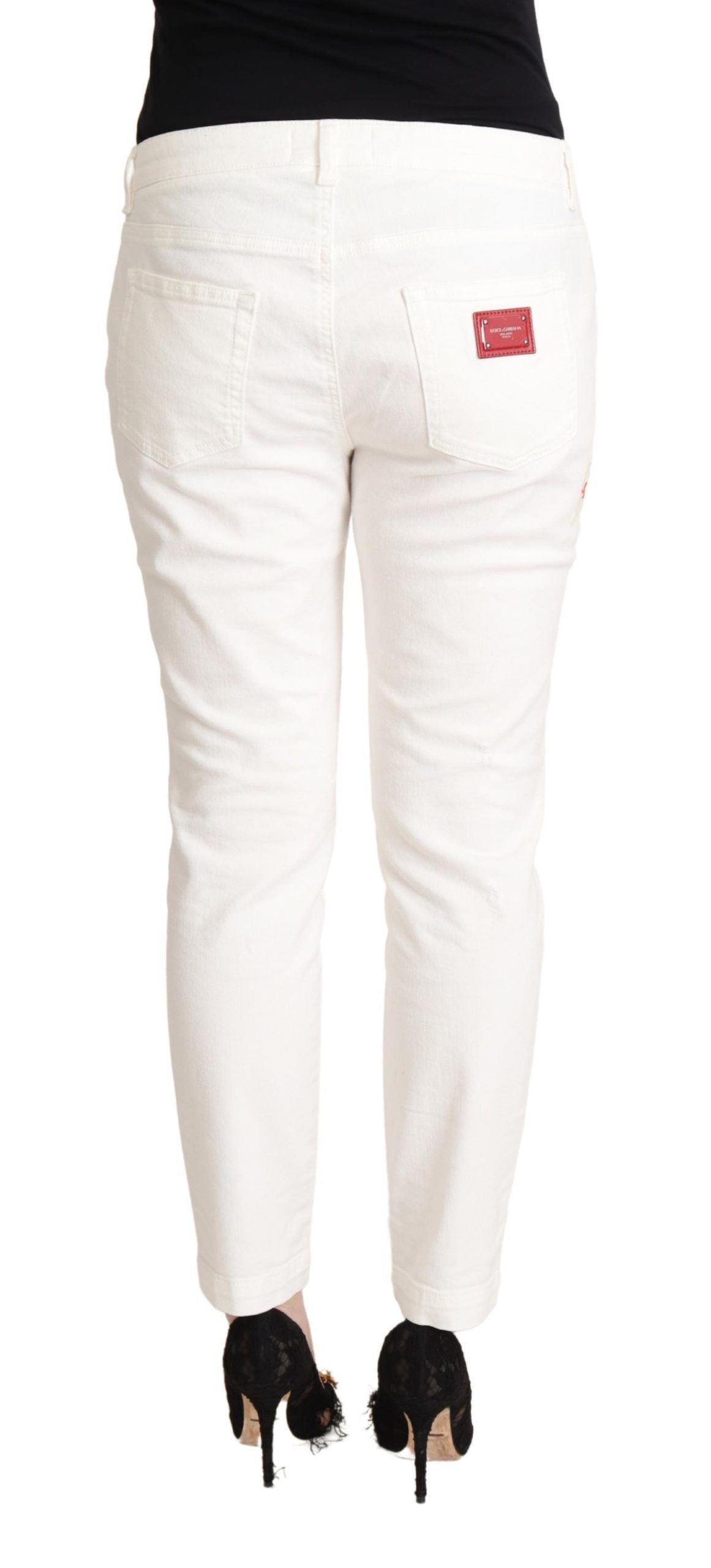 Dolce & Gabbana Elegant White Skinny Denim Jeans