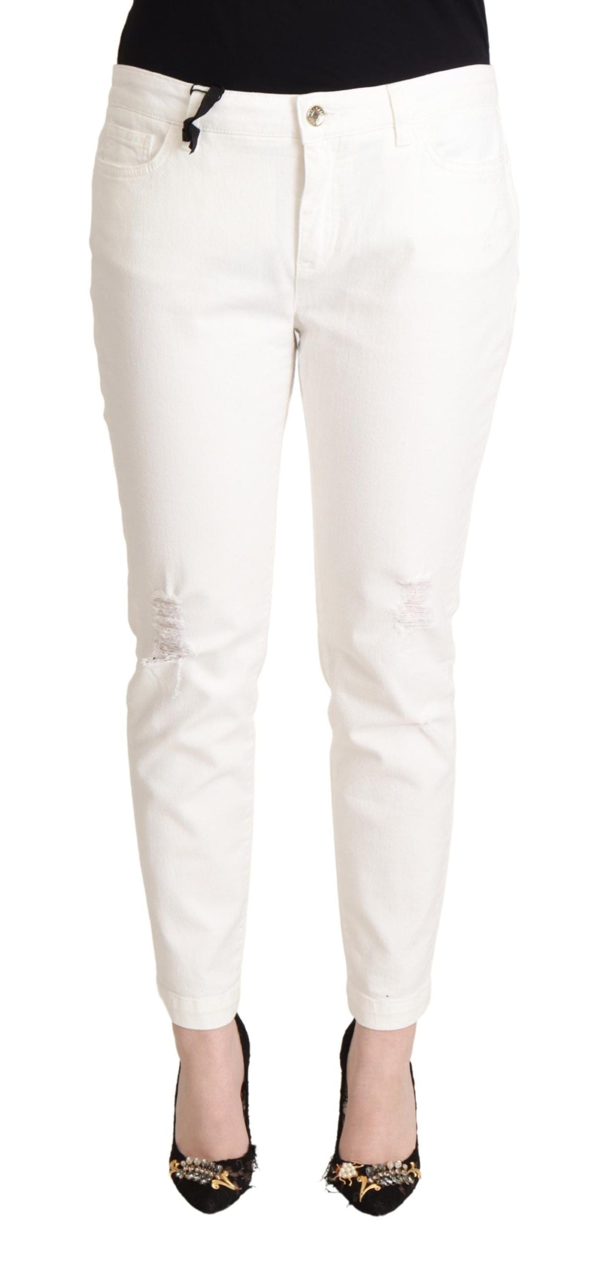 Dolce & Gabbana Elegant White Skinny Denim Jeans